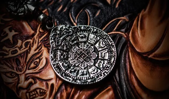 Handmade Leather Chinese Black&White Tooled Mens Small Wallet Cool Leather Wallet billfold Wallet for Men