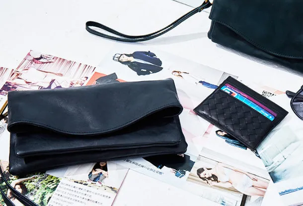 Handmade Leather Clutch Wristlet Purse Shoulder Bag for Women Leather Crossbody Bag