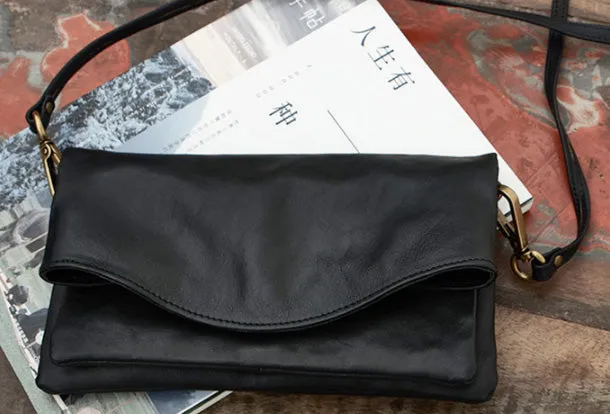 Handmade Leather Clutch Wristlet Purse Shoulder Bag for Women Leather Crossbody Bag