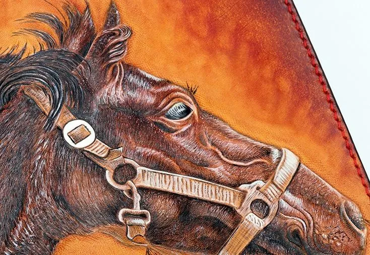 Handmade Leather Fine Horse Mens Chain Biker Wallet Cool Leather Wallet With Chain Wallets for Men