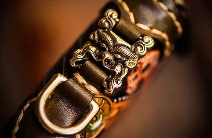 Handmade Leather Mah??k??la Mens Tooled Chain Biker Wallet Cool Long Leather Wallet With Chain Wallets for Men