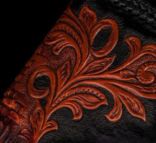 Handmade Leather Men Tooled Eagle Cool Leather Wallets Long Clutch Wallets for Men