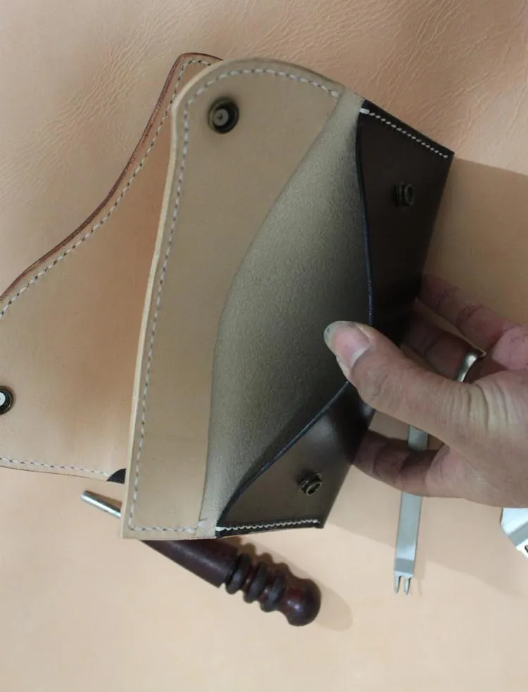 Handmade Leather Mens Clutch Long Wallet Cool Vintage Long Wallet for Women