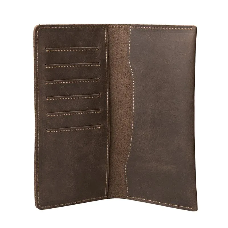 Handmade Leather Mens Clutch Wallet Cool Leather Wallet Long Phone Wallets for Men