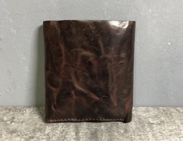 Handmade Leather Mens Cool billfold Leather Wallet Men Small Wallets Trifold for Men