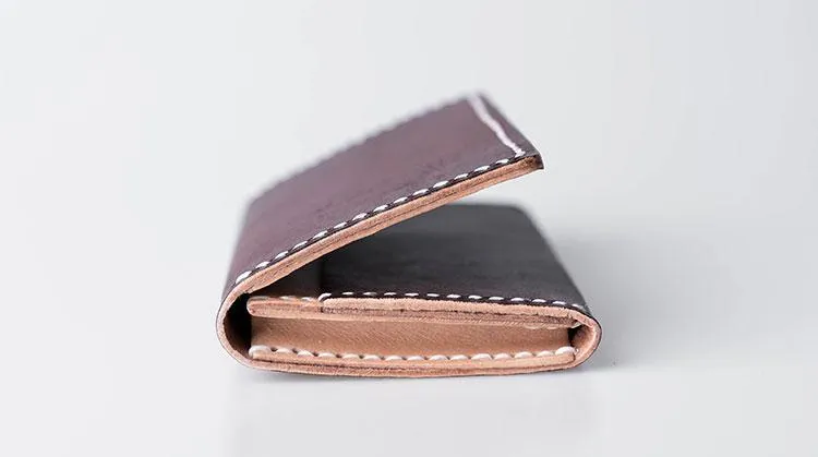 Handmade Leather Mens Cool billfold Wallet Card Holder Small Card Slim Wallets for Men