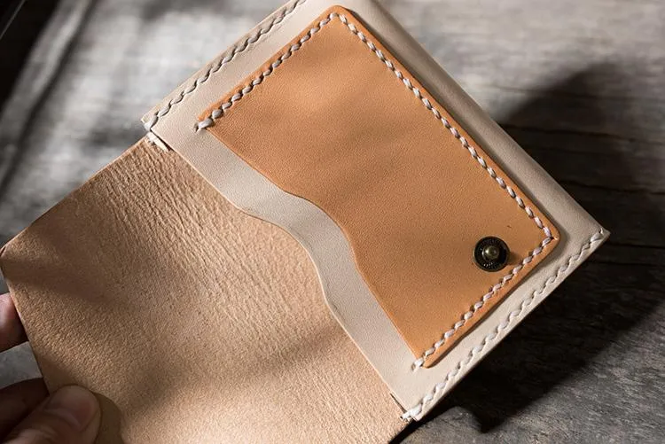 Handmade Leather Mens Cool billfold Wallet Card Holder Small Card Slim Wallets for Men