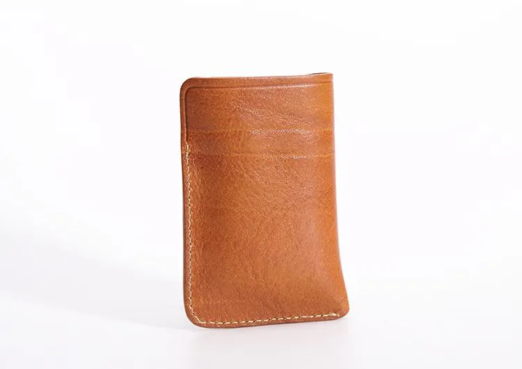 Handmade Leather Mens Cool billfold Wallet Card Holder Small Card Slim Wallets for Men