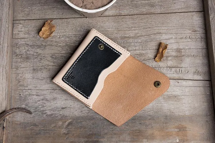 Handmade Leather Mens Cool billfold Wallet Card Holder Small Card Slim Wallets for Men