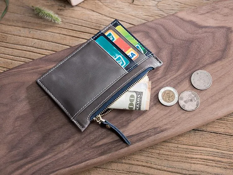 Handmade Leather Mens Cool billfold Wallet Card Holder Small Card Slim Wallets for Men