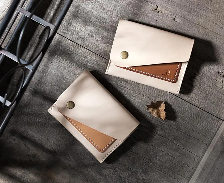 Handmade Leather Mens Cool billfold Wallet Card Holder Small Card Slim Wallets for Men