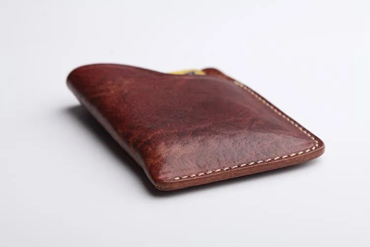 Handmade Leather Mens Cool billfold Wallet Card Holder Small Card Slim Wallets for Men