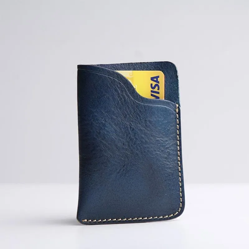 Handmade Leather Mens Cool billfold Wallet Card Holder Small Card Slim Wallets for Men