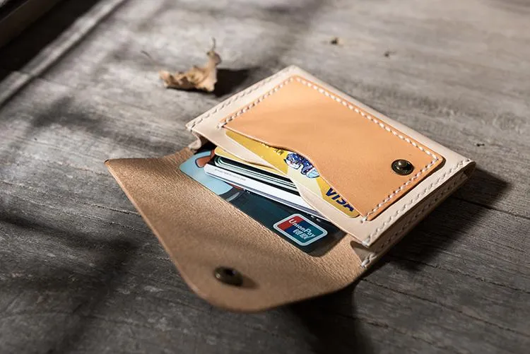 Handmade Leather Mens Cool billfold Wallet Card Holder Small Card Slim Wallets for Men