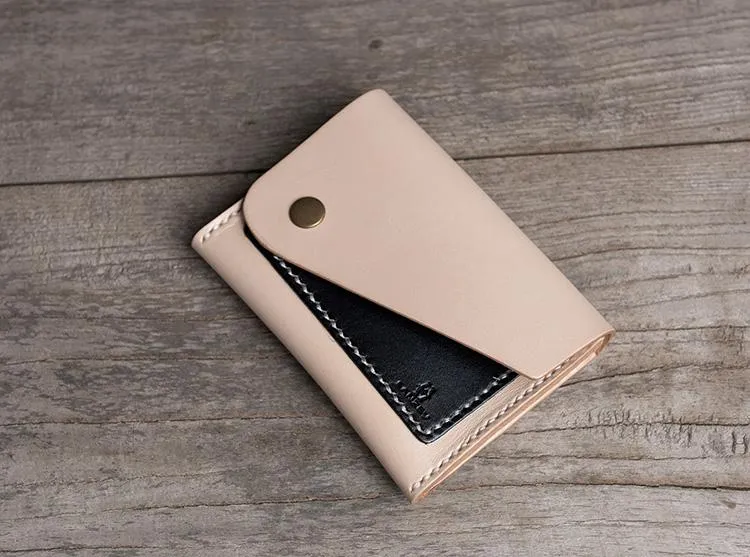 Handmade Leather Mens Cool billfold Wallet Card Holder Small Card Slim Wallets for Men