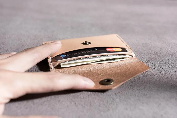 Handmade Leather Mens Cool billfold Wallet Card Holder Small Card Slim Wallets for Men