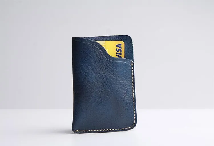Handmade Leather Mens Cool billfold Wallet Card Holder Small Card Slim Wallets for Men