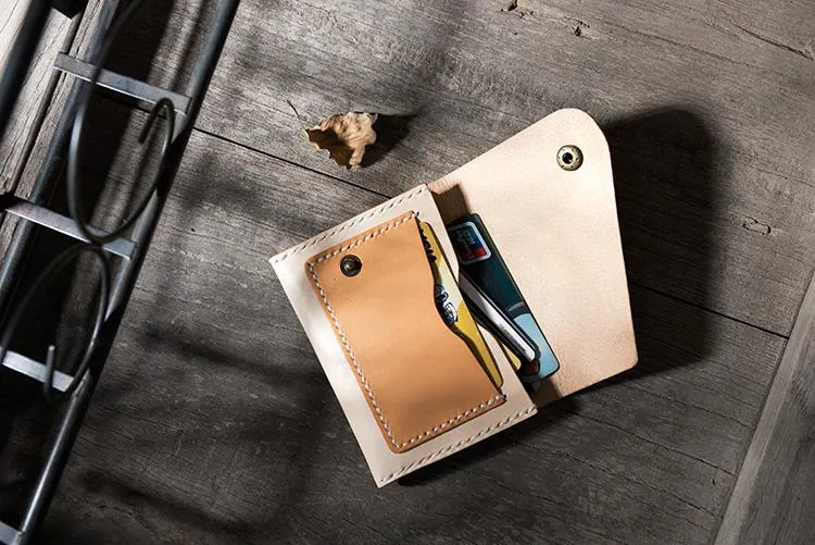 Handmade Leather Mens Cool billfold Wallet Card Holder Small Card Slim Wallets for Men