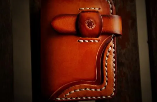 Handmade Leather Mens Cool billfold Wallet Card Holder Small Card Small Wallets for Men