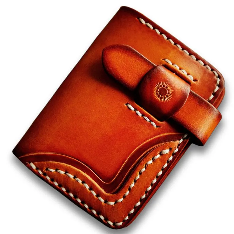 Handmade Leather Mens Cool billfold Wallet Card Holder Small Card Small Wallets for Men