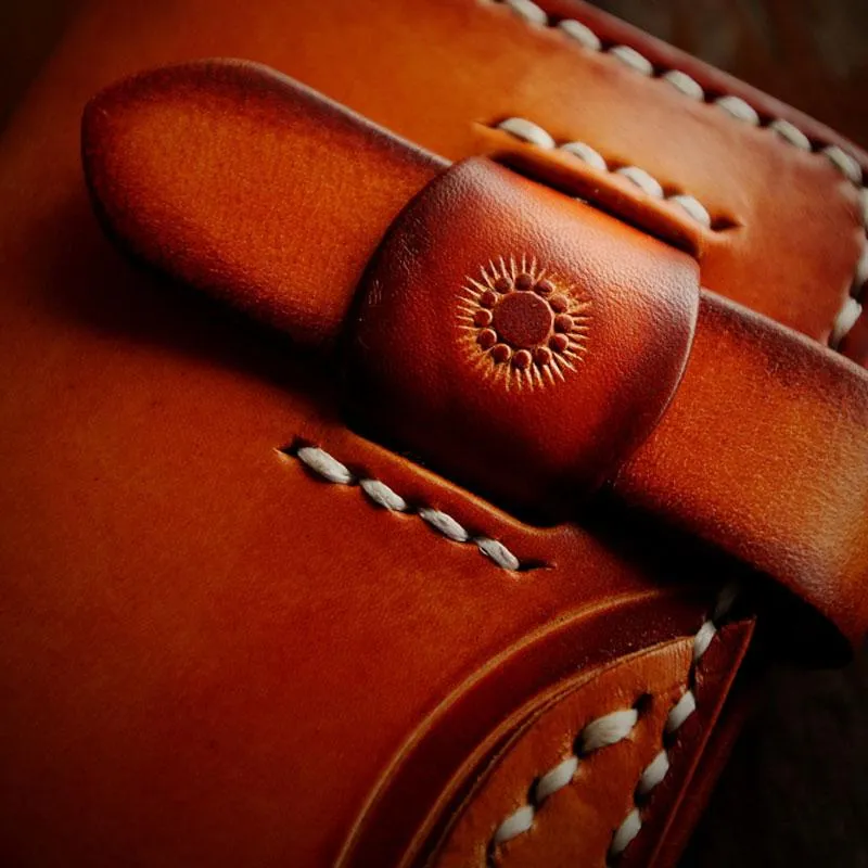 Handmade Leather Mens Cool billfold Wallet Card Holder Small Card Small Wallets for Men