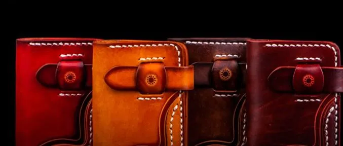 Handmade Leather Mens Cool billfold Wallet Card Holder Small Card Small Wallets for Men