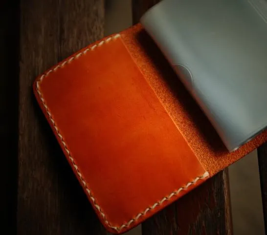 Handmade Leather Mens Cool billfold Wallet Card Holder Small Card Small Wallets for Men