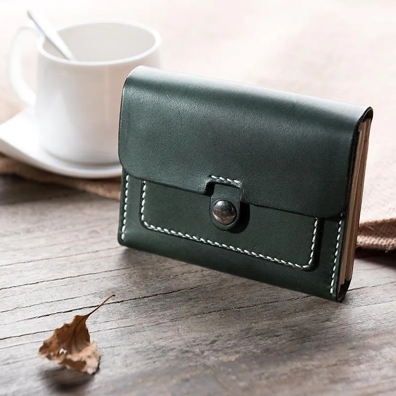 Handmade Leather Mens Cool billfold Wallet Card Holder Small Card Wallets for Men Women