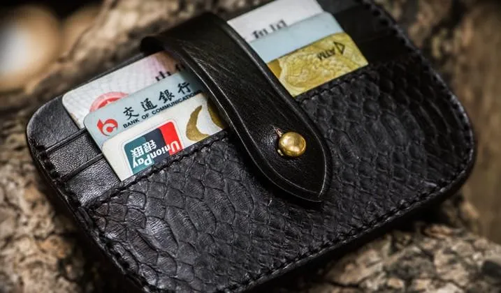 Handmade Leather Mens Cool billfold Wallets Card Holder Small Card Slim Wallets for Men