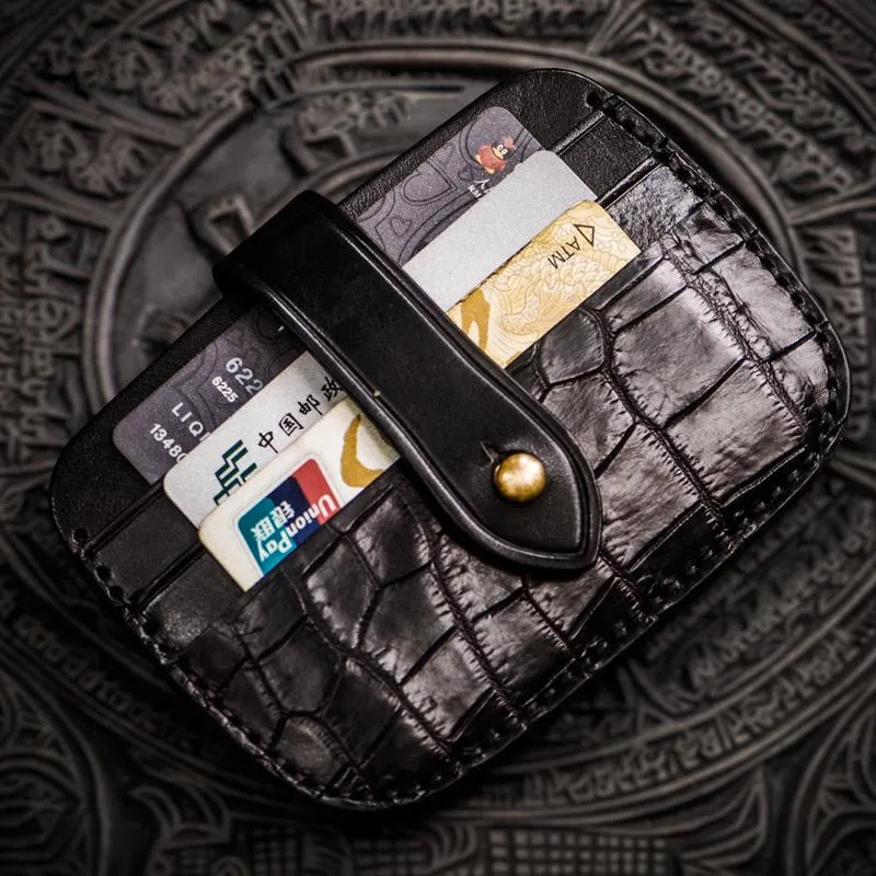 Handmade Leather Mens Cool billfold Wallets Card Holder Small Card Slim Wallets for Men