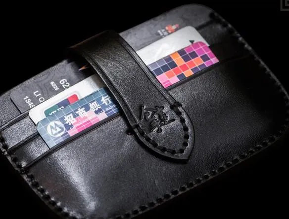 Handmade Leather Mens Cool billfold Wallets Card Holder Small Card Slim Wallets for Men