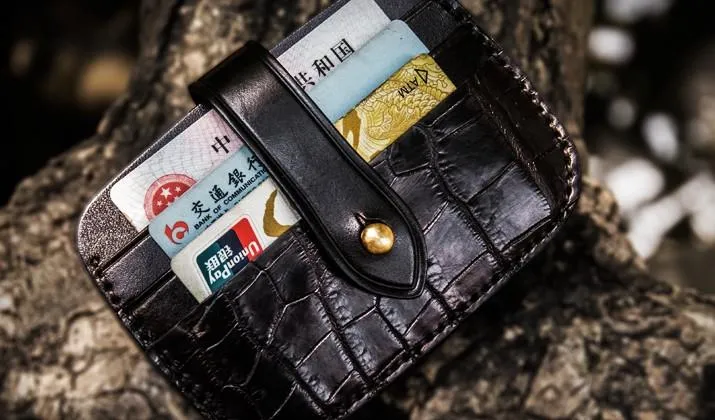 Handmade Leather Mens Cool billfold Wallets Card Holder Small Card Slim Wallets for Men
