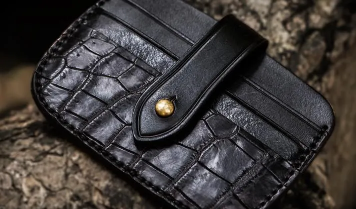 Handmade Leather Mens Cool billfold Wallets Card Holder Small Card Slim Wallets for Men