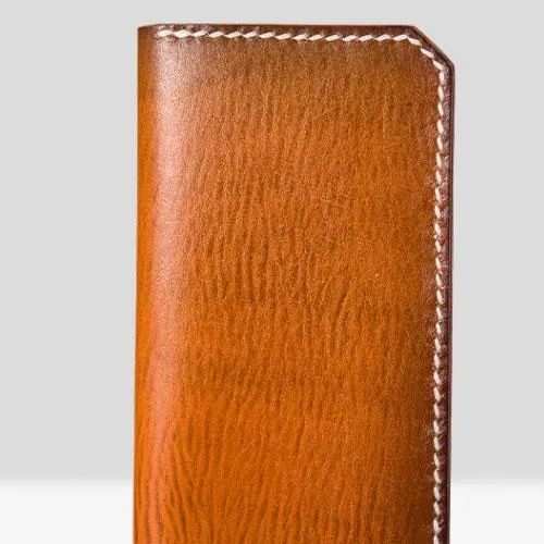 Handmade Leather Mens Cool Long Leather Wallet Bifold Clutch Wallet for Men