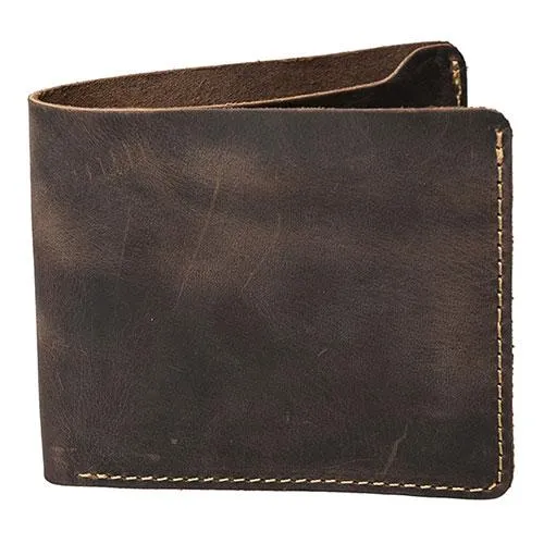Handmade Leather Mens Cool Slim Leather Wallet Men Small billfold Wallets Bifold for Men
