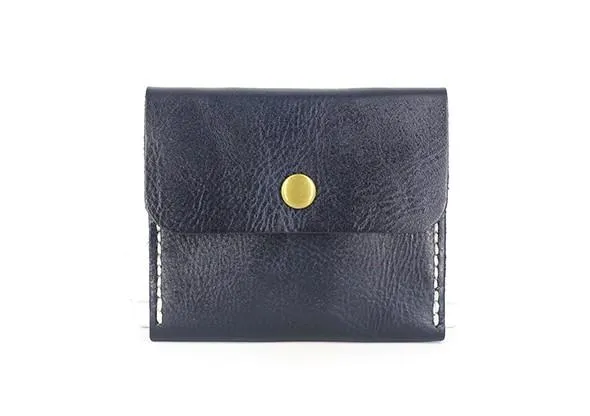 Handmade Leather Mens Front Pocket Wallet Card Wallet Slim Small Change Wallet for Men