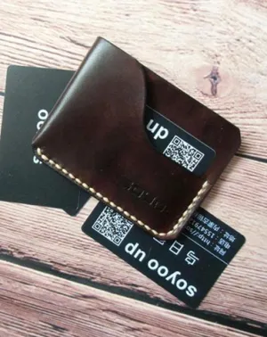 Handmade Leather Mens Slim Front Pocket Wallets Leather Cards Wallet for Men