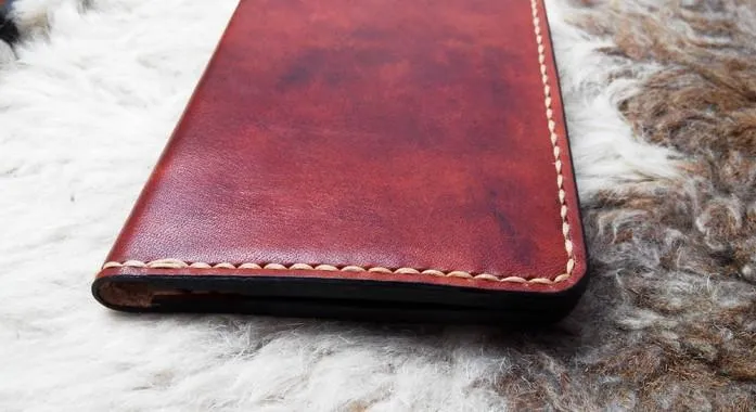 Handmade Leather Mens Small Passport Wallets billfold Travel Wallets for Men