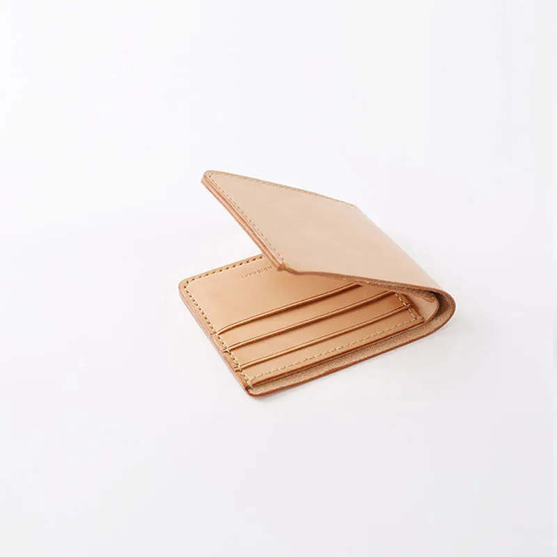 Handmade Leather Minimalist Womens Mens Bifold Small Wallets billfold Wallet for Men