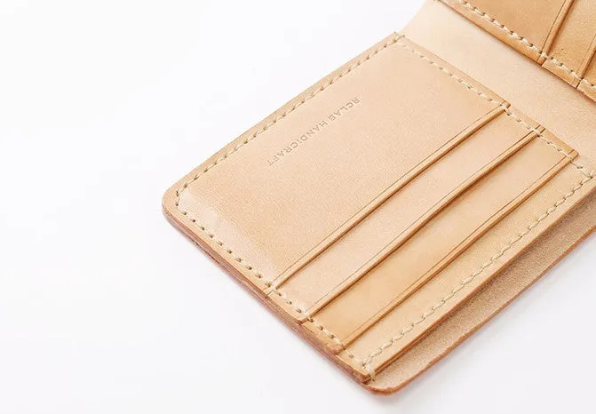 Handmade Leather Minimalist Womens Mens Bifold Small Wallets billfold Wallet for Men