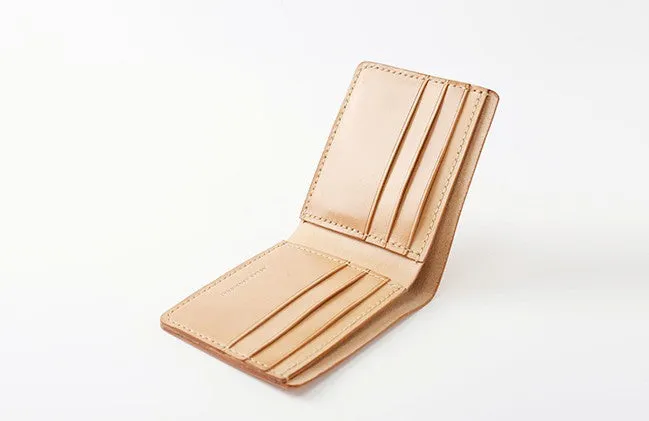 Handmade Leather Minimalist Womens Mens Bifold Small Wallets billfold Wallet for Men