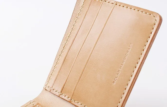 Handmade Leather Minimalist Womens Mens Bifold Small Wallets billfold Wallet for Men