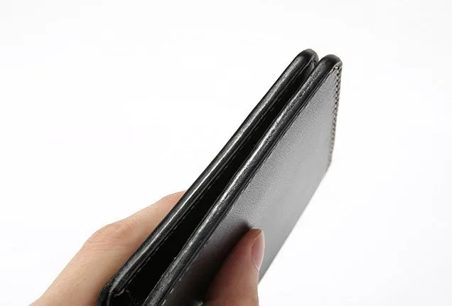 Handmade Leather Minimalist Womens Mens Bifold Small Wallets billfold Wallet for Men