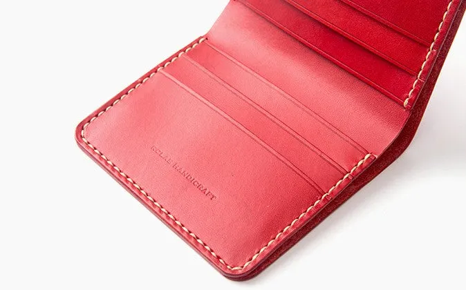Handmade Leather Minimalist Womens Mens Bifold Small Wallets billfold Wallets for Men