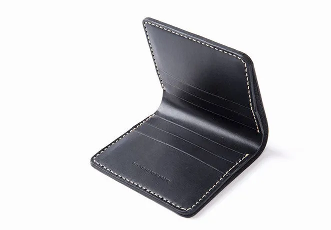 Handmade Leather Minimalist Womens Mens Bifold Small Wallets billfold Wallets for Men
