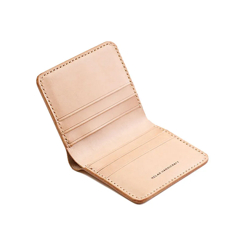 Handmade Leather Minimalist Womens Mens Bifold Small Wallets billfold Wallets for Men