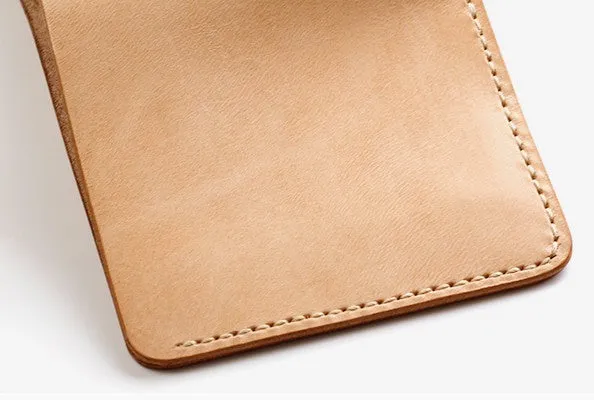 Handmade Leather Minimalist Womens Mens Bifold Small Wallets billfold Wallets for Men