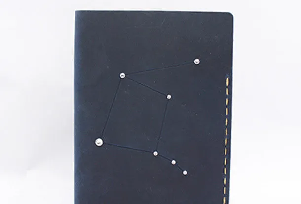 Handmade Leather passport wallet purse women billfold wallet constellation