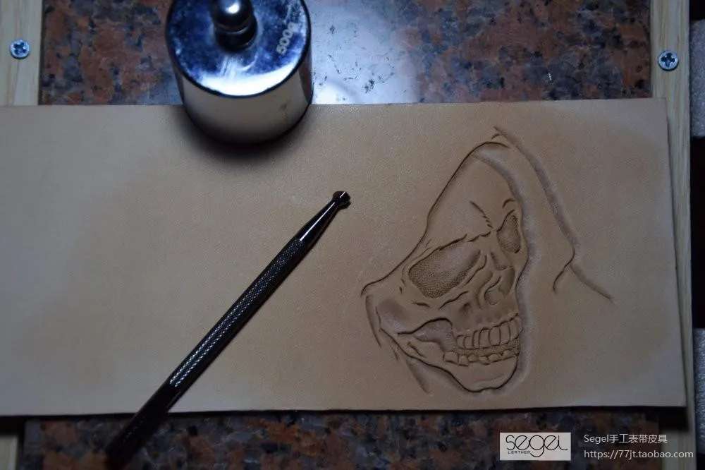 Handmade Leather Skull Death Tooled Mens billfold Wallet Cool Leather Wallet Slim Wallet for Men