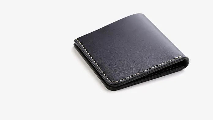 Handmade Leather Slim Black Red Womens Mens Bifold Small Wallet billfold Wallets for Men